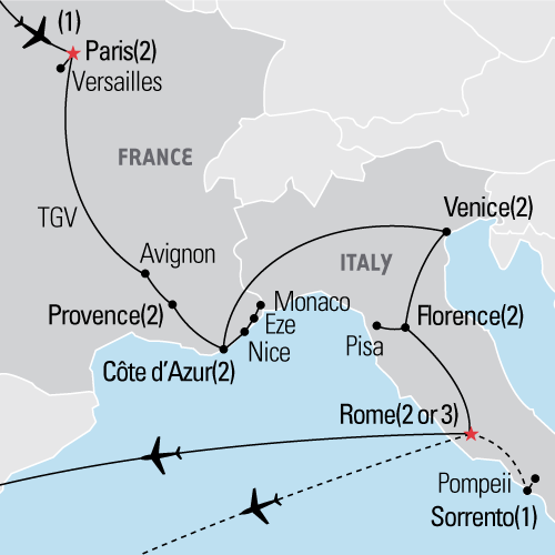 Paris, the South of France & Italy Explorica